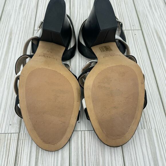 Botkier Sera colorblock caged block heel ankle strap dress sandals black 8.5 - Picture 13 of 15